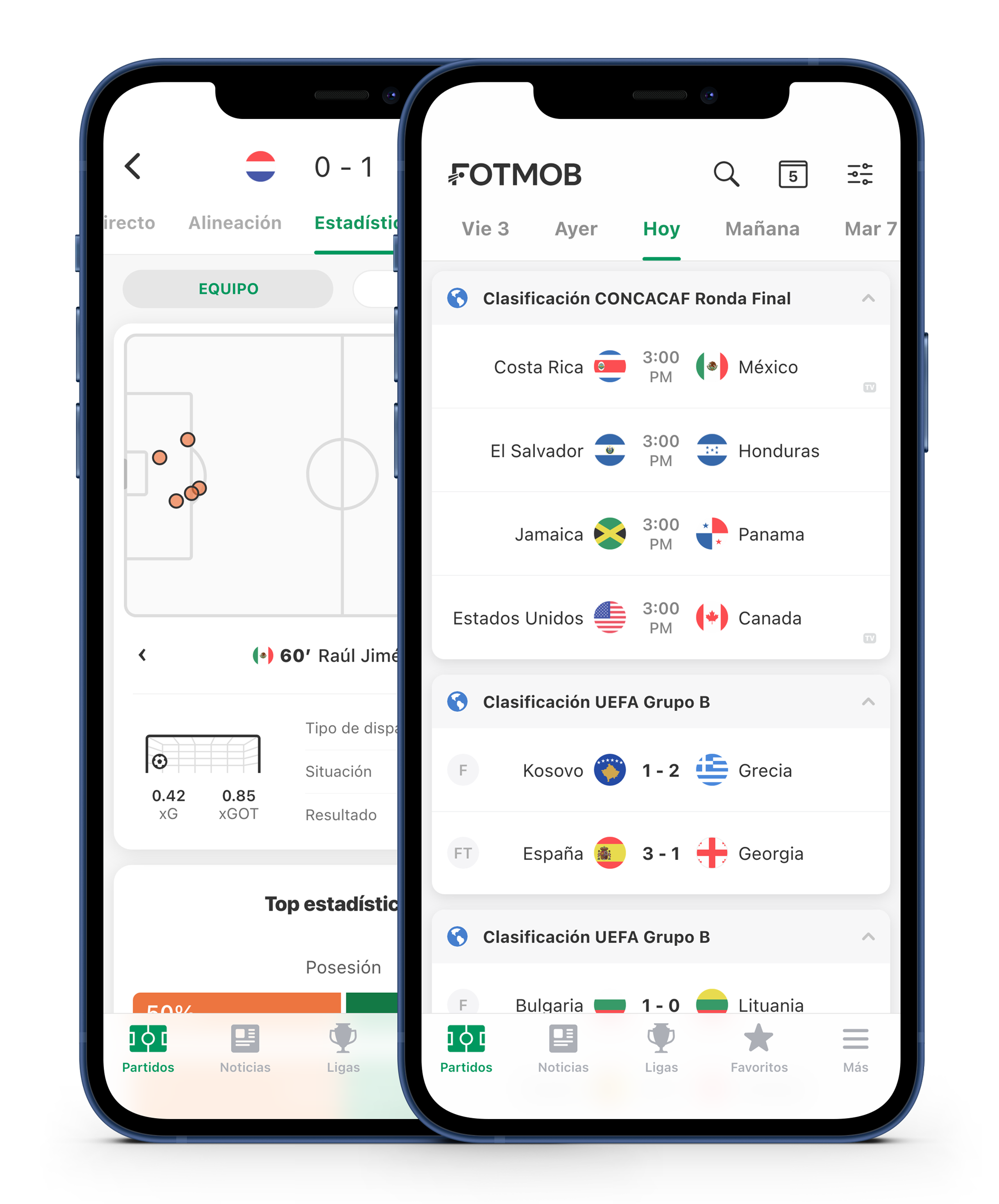 preview of the fotmob app