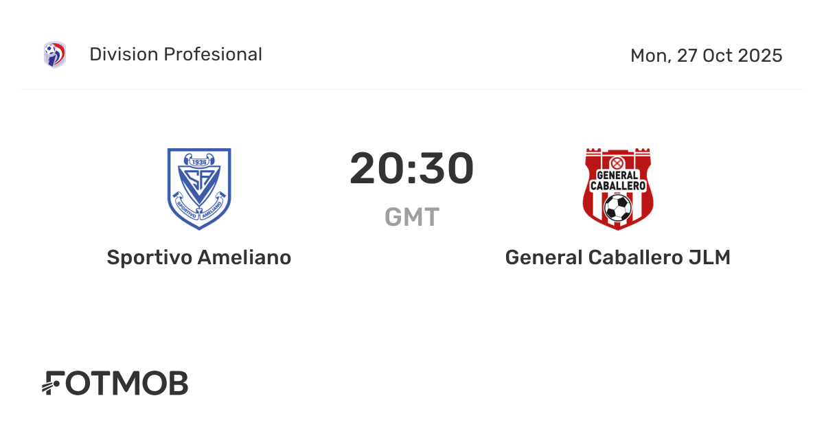 Sportivo Ameliano vs General Caballero JLM - live score, predicted ...