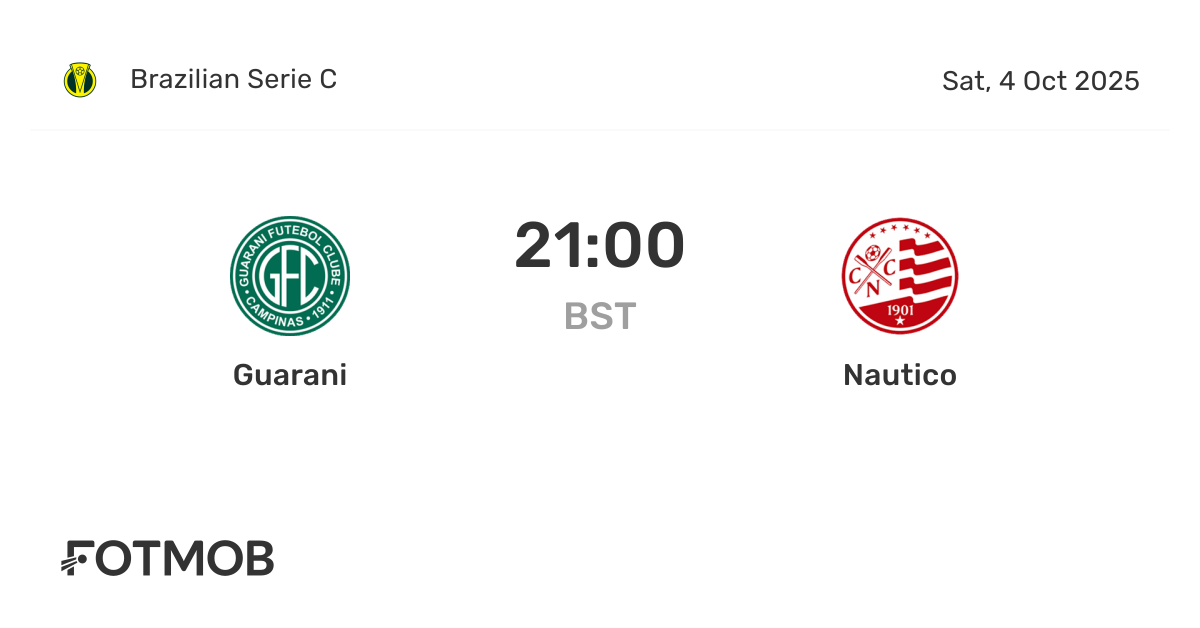 Guarani vs Nautico - live score, predicted lineups and H2H stats