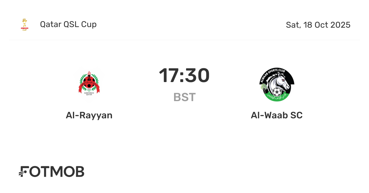 Al Rayyan SC vs Al Waab FC - live score, predicted lineups and H2H stats