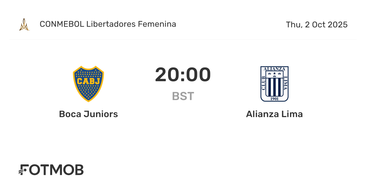 Boca Juniors (W) vs Alianza Lima (W) - marcador en vivo, alineaciones