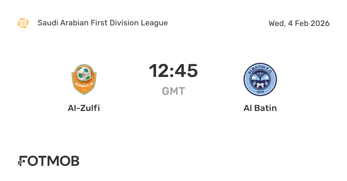 Al-Zulfi vs Al Batin - live score, predicted lineups and H2H stats
