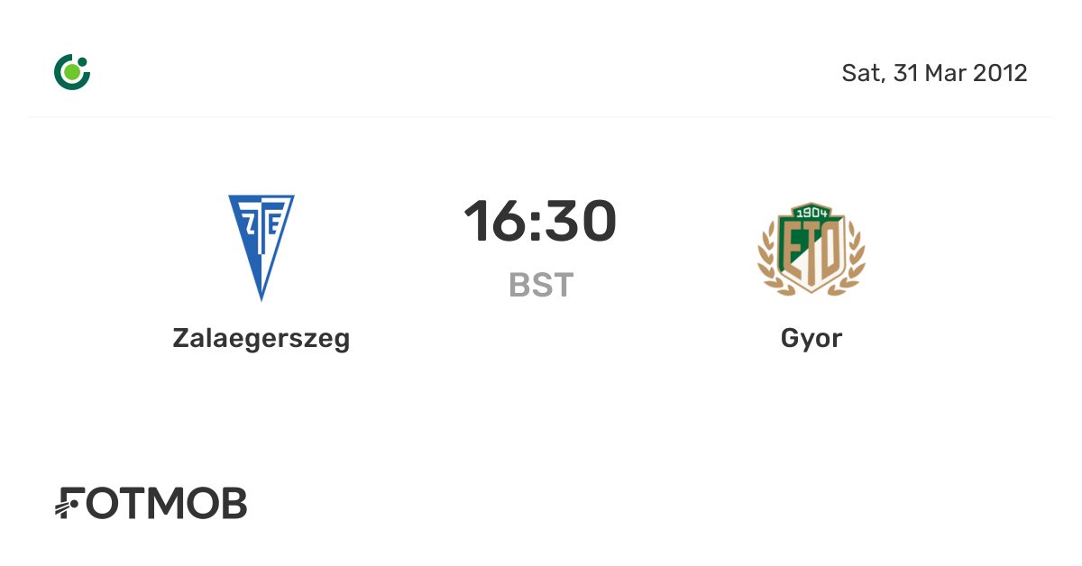 Zalaegerszeg vs Gyor live score, predicted lineups and H2H stats.