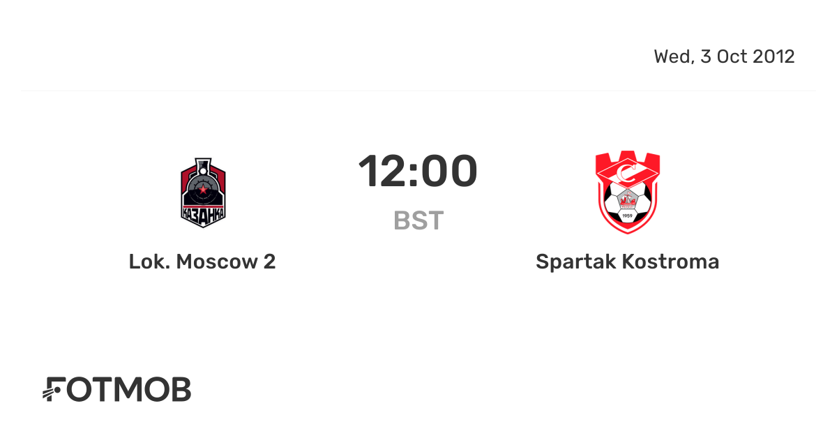 Lok. Moscow 2 vs Spartak Kostroma live score, predicted lineups and