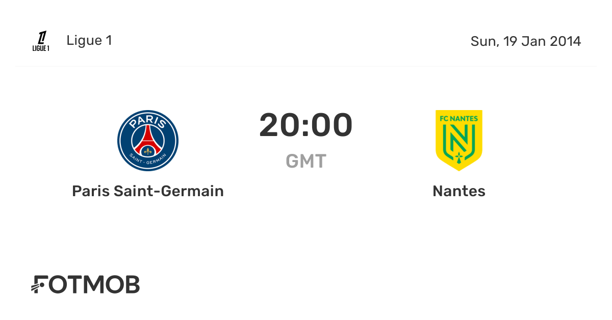 Paris Saint Germain vs Nantes live score, predicted lineups and H2H stats.