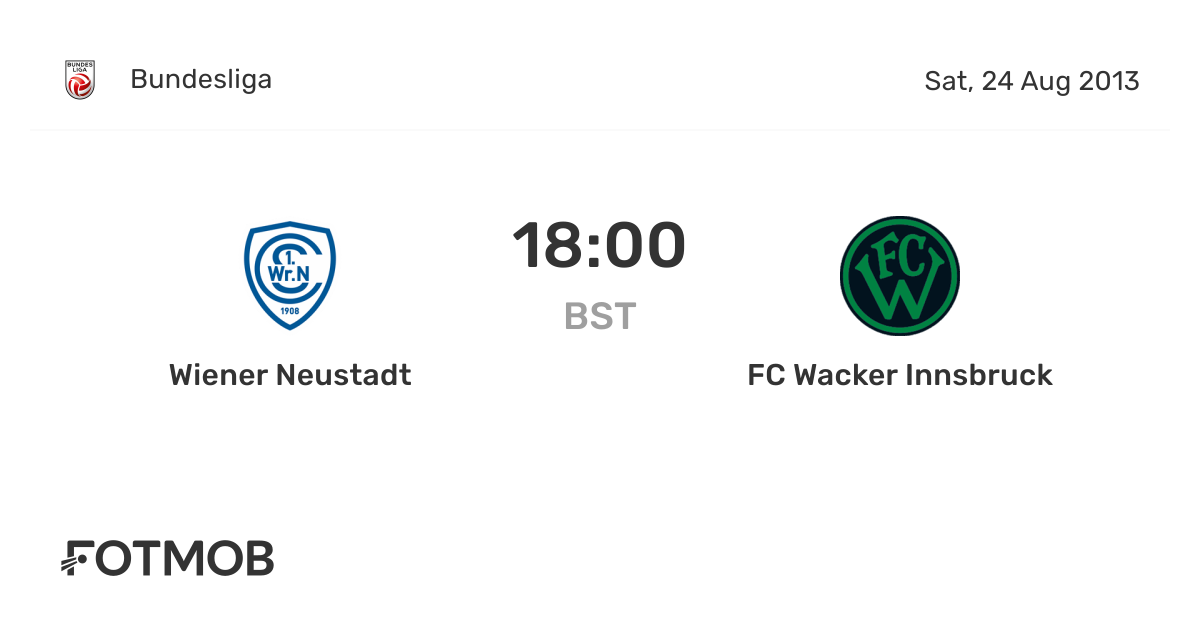 Wiener Neustadt vs FC Wacker Innsbruck live score, predicted lineups