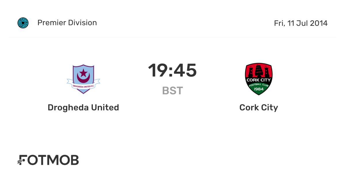 Drogheda United vs Cork City live score, predicted lineups and H2H stats.