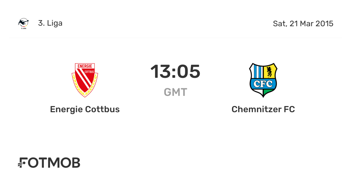 Energie Cottbus vs Chemnitzer FC live score, predicted lineups and H2H stats.