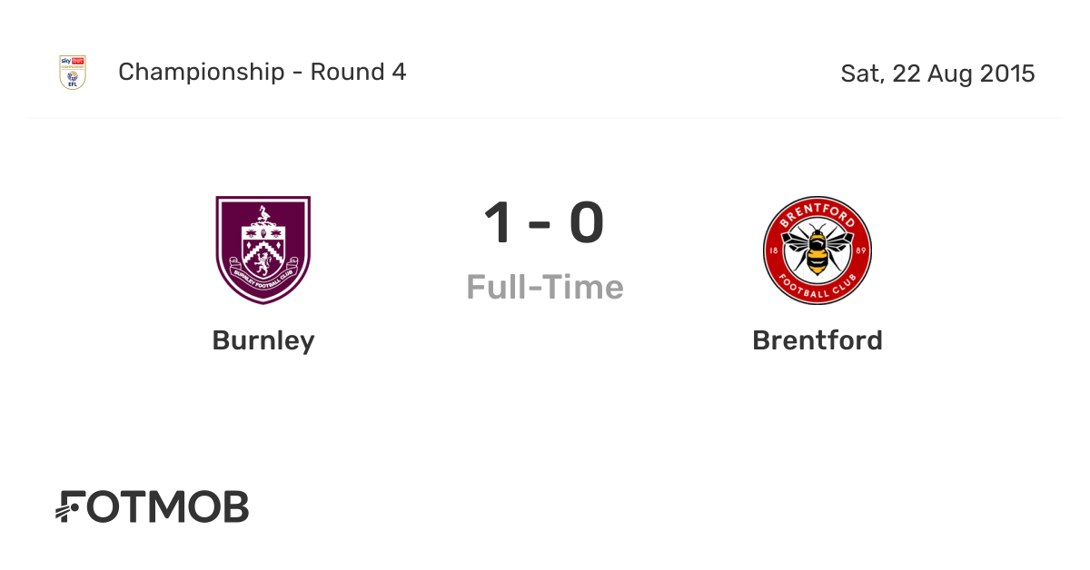 Burnley vs Brentford live score, predicted lineups and H2H stats.
