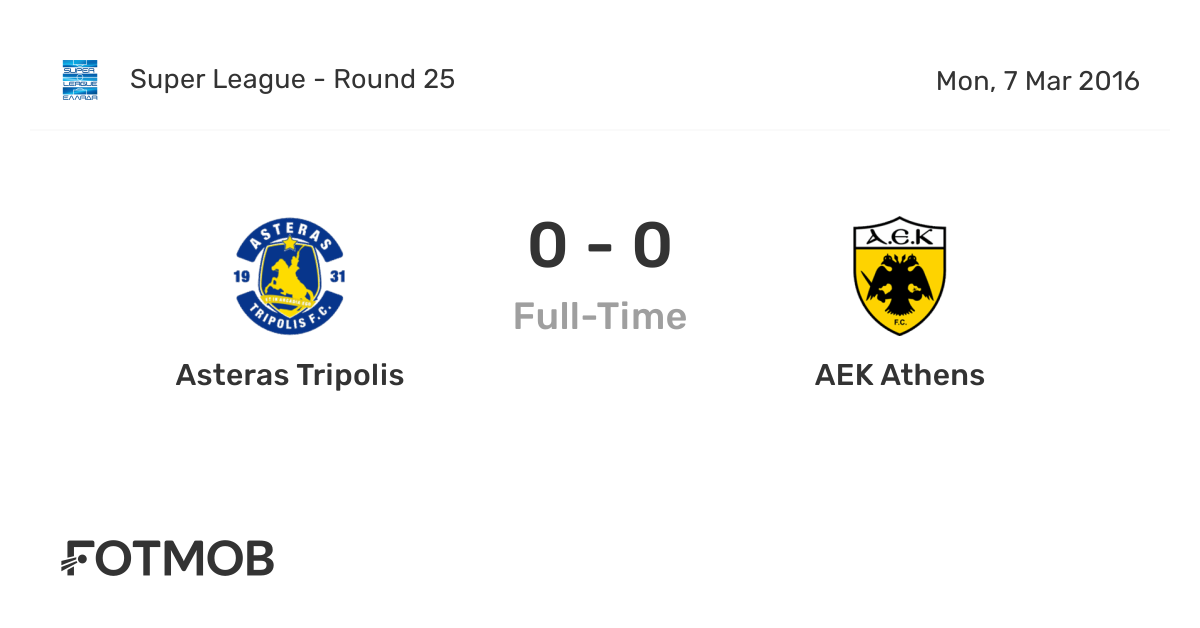 Asteras Tripolis Vs Aek Athens Live Score Predicted Lineups And H2h