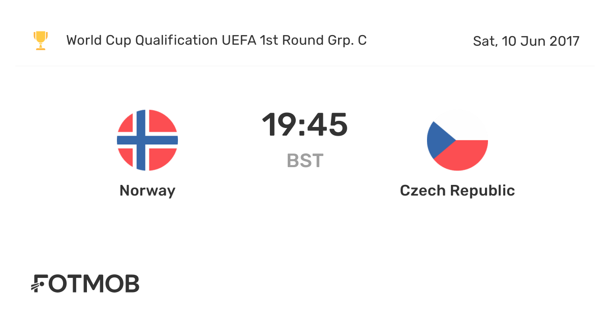 Norway vs Czech Republic live score, predicted lineups and H2H stats.