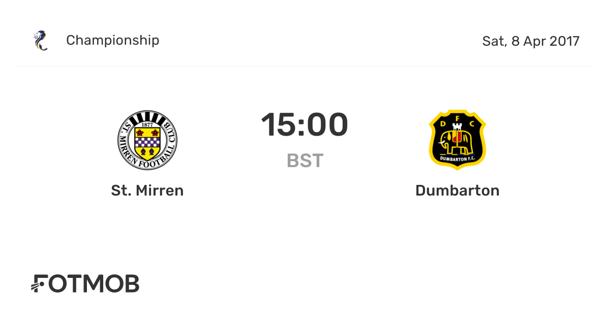 St. Mirren vs Dumbarton live score, predicted lineups and H2H stats.