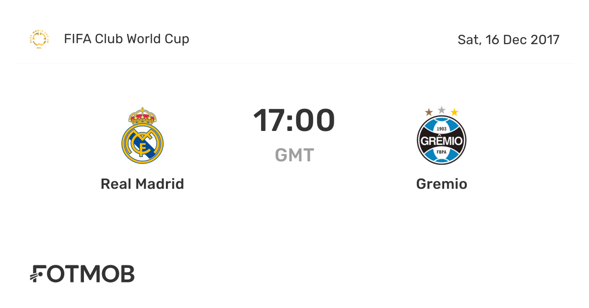 Real Madrid vs Gremio - live score, predicted lineups and H2H stats