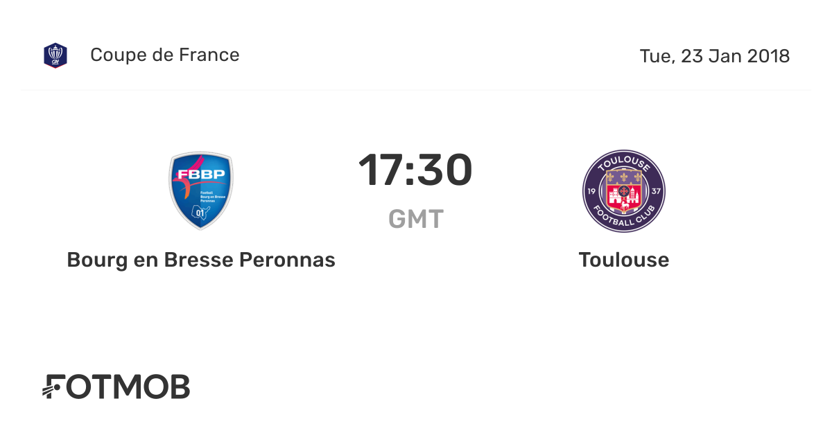 Bourg en Bresse Peronnas vs Toulouse live score, predicted lineups