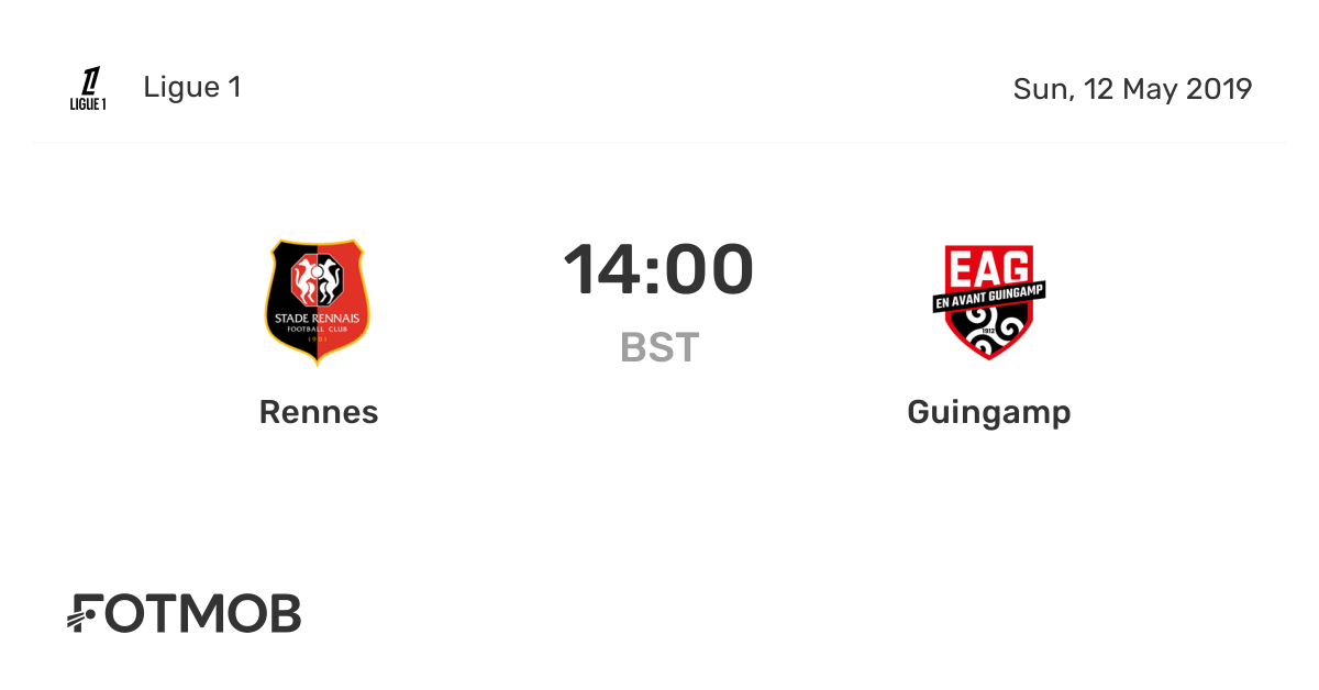 Rennes vs Guingamp live score, predicted lineups and H2H stats.