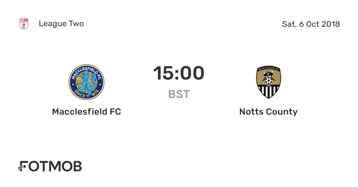 Macclesfield FC vs Notts County live score, predicted lineups and H2H