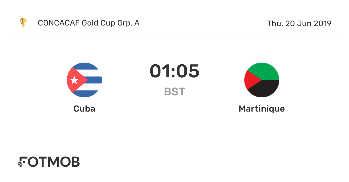 Cuba vs Martinique live score, predicted lineups and H2H stats.