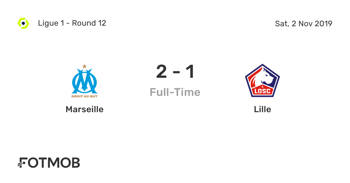 Marseille vs Lille live score, predicted lineups and H2H stats.