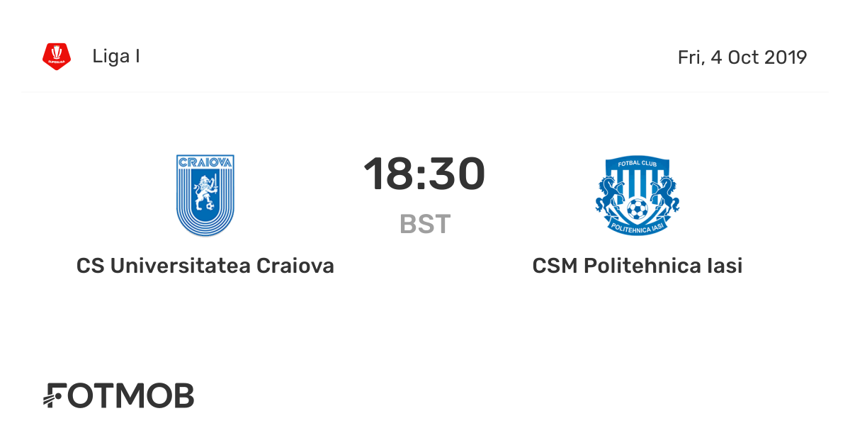 CS Universitatea Craiova vs CSM Politehnica Iasi