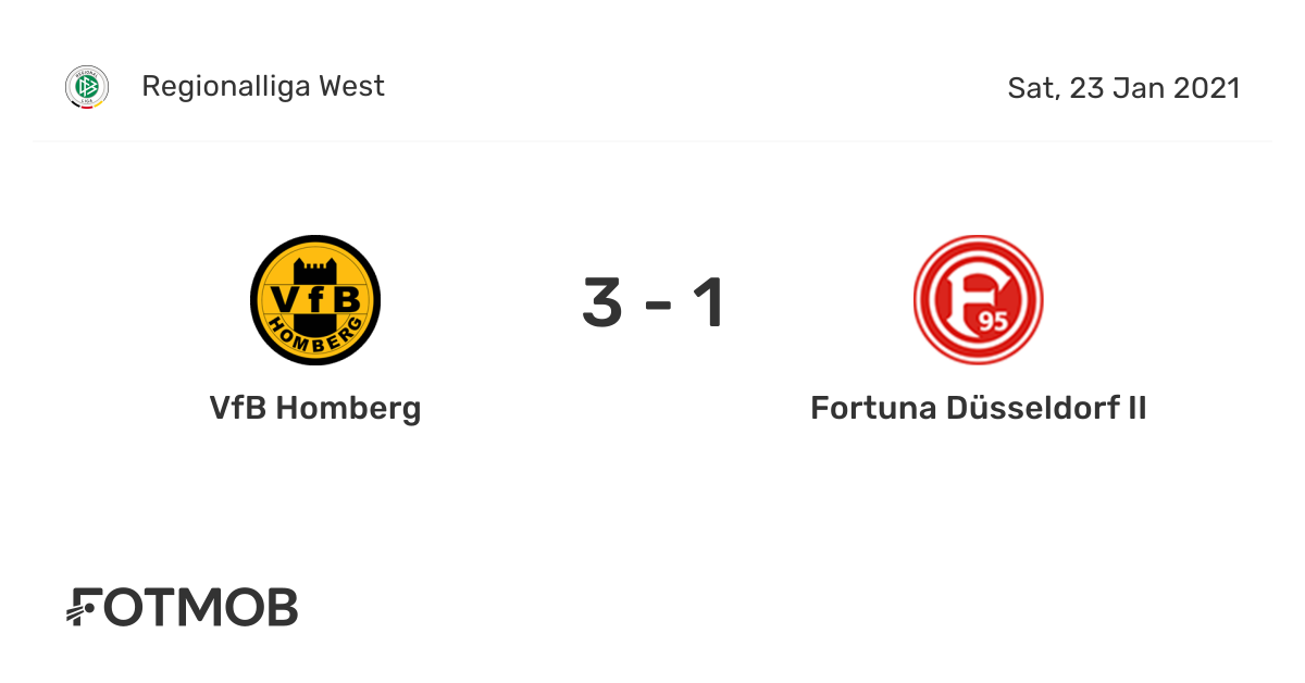 VfB Homberg vs Fortuna Düsseldorf II - live score, predicted lineups ...