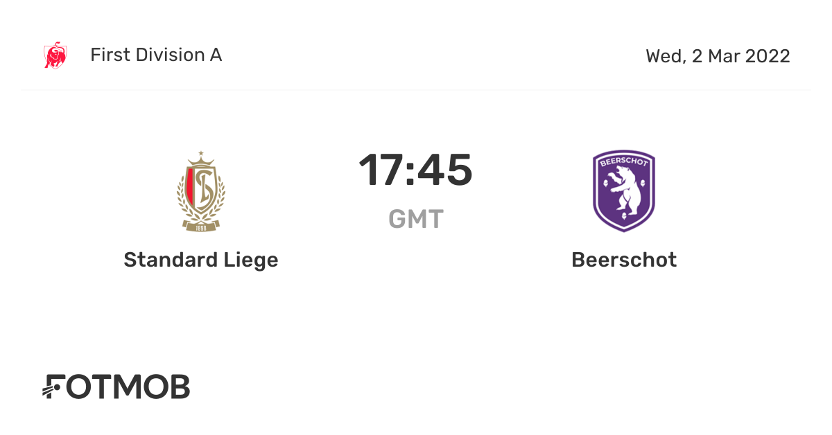 Standard Liege vs Beerschot live score, predicted lineups and H2H stats.