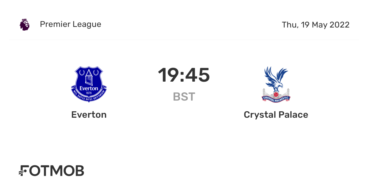 Everton vs Crystal Palace live score, predicted lineups and H2H stats.