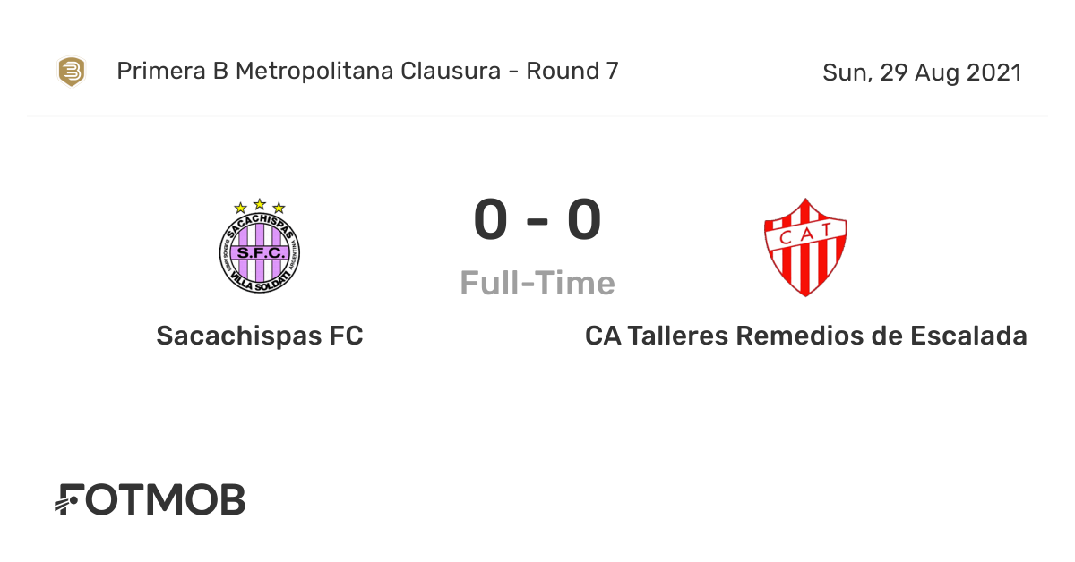 CA Talleres Remedios de Escalada vs Sacachispas FC - live score, predicted  lineups and H2H stats.
