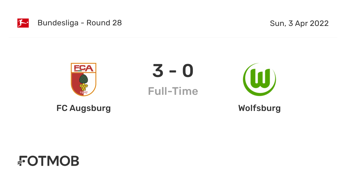 FC Augsburg vs Wolfsburg live score, predicted lineups and H2H stats.