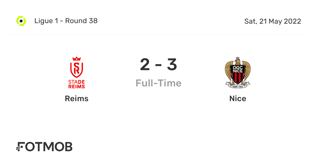 Reims vs Nice live score, predicted lineups and H2H stats.