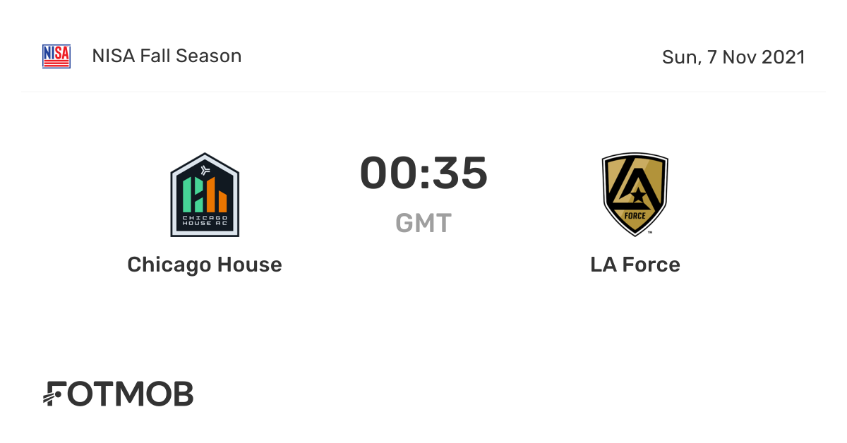 Chicago House vs LA Force live score, predicted lineups and H2H stats.