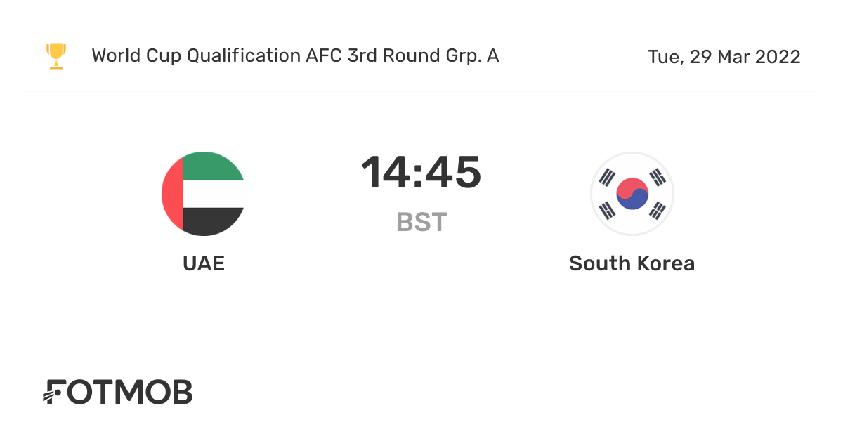 UAE vs South Korea - live score, predicted lineups and H2H stats.