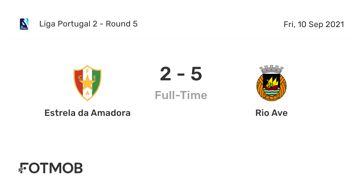 Estrela da Amadora vs Rio Ave, Liga Portugal 2 on Fri, Sep 10, 2021, 19