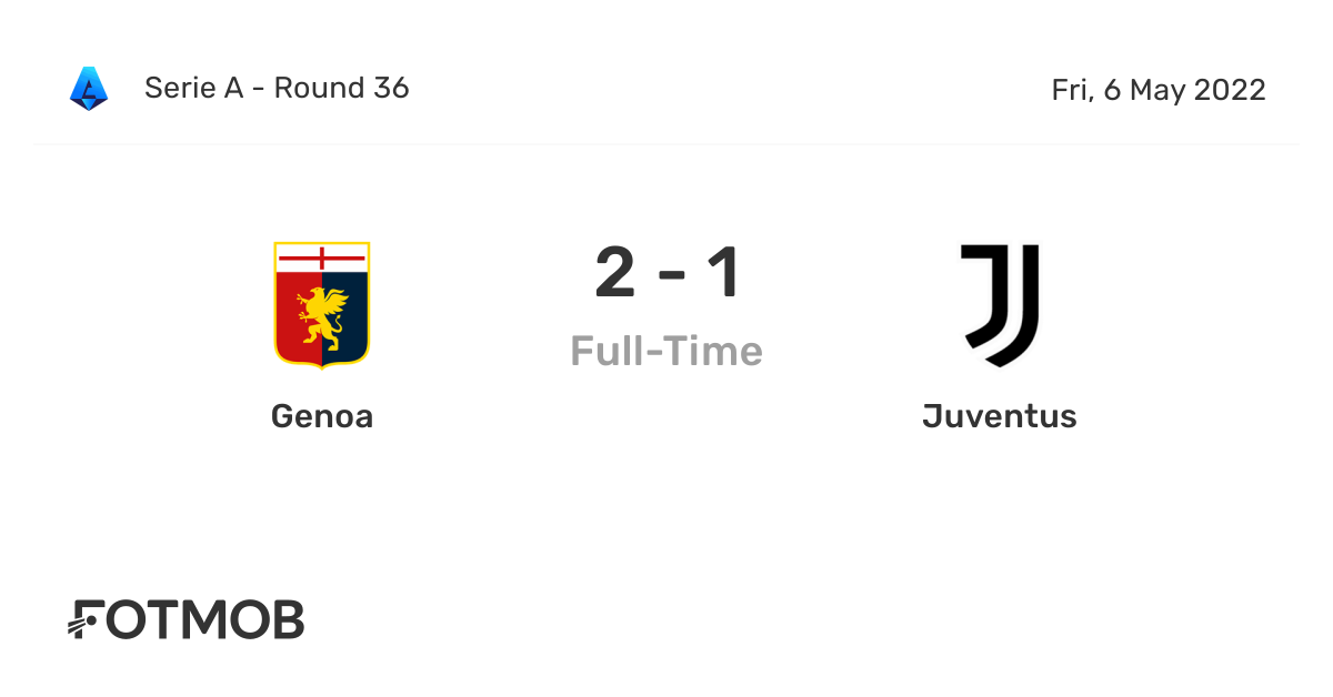 Genoa vs Juventus live score, predicted lineups and H2H stats.