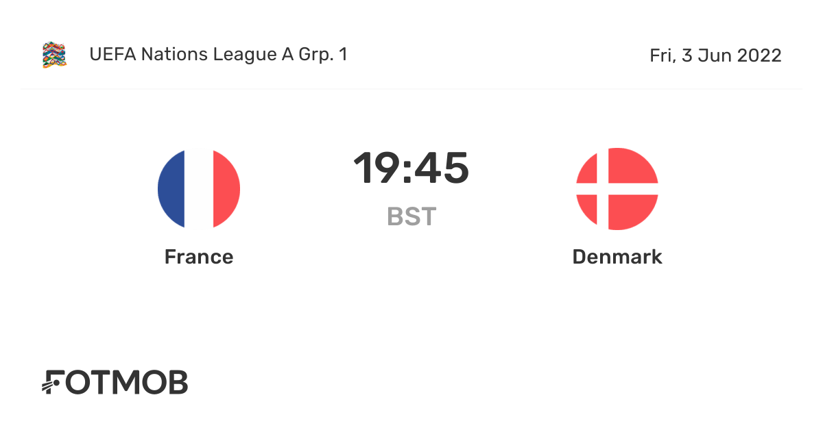 France vs Denmark live score, predicted lineups and H2H stats.