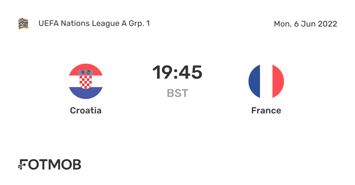 Croatia vs France - live score, predicted lineups and H2H stats.