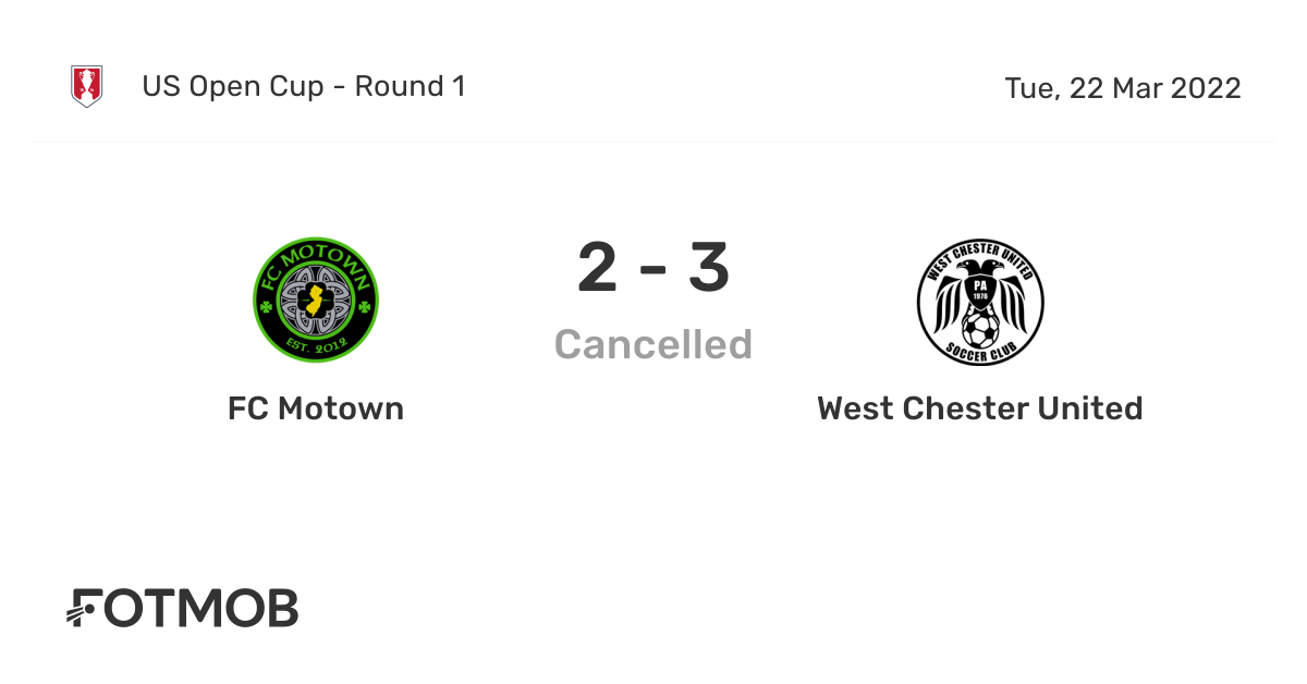 Fc Motown Vs West Chester United Live Results Lineups Shot Map And H2h