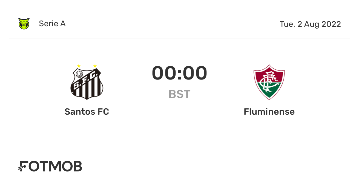 Santos FC vs Fluminense live score, predicted lineups and H2H stats.