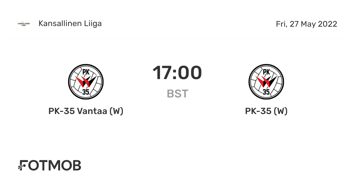 Pk 35 Vantaa W Vs Pk 35 W Kansallinen Liiga On Fri May 27 22 16 00 Utc