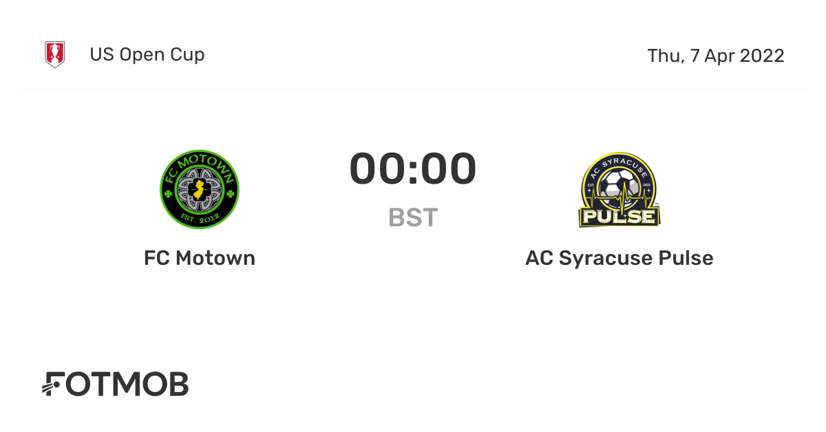 Fc Motown Vs Ac Syracuse Pulse On Wed Apr 6 22 23 00 Utc Live Results Lineups Shot Map And H2h