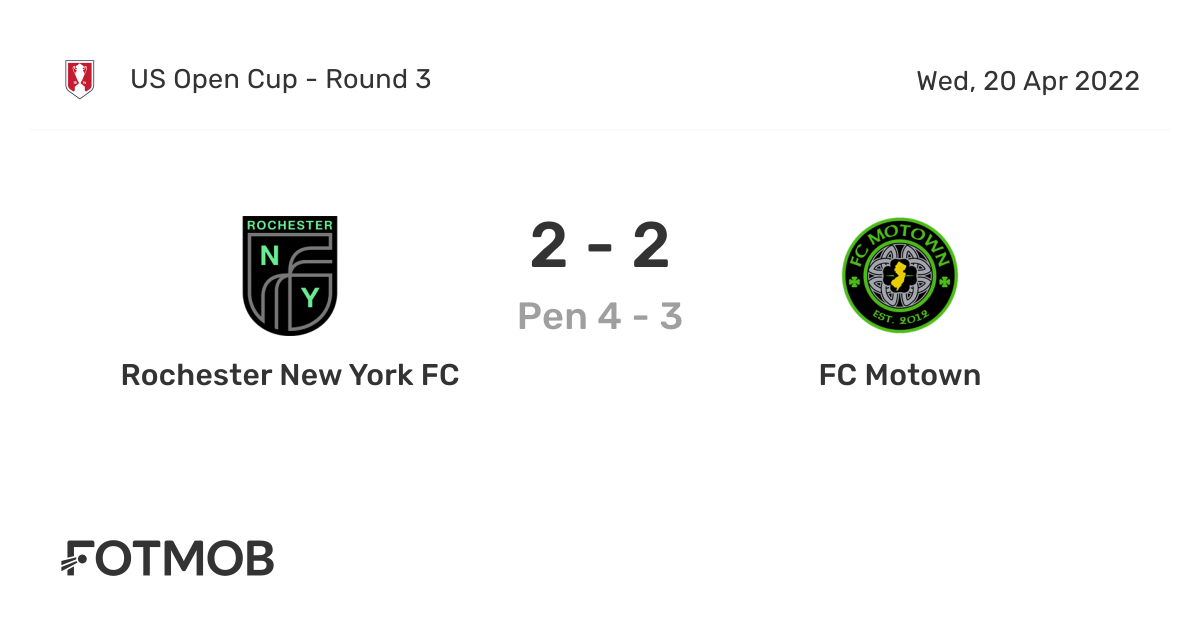 Rochester New York Fc Vs Fc Motown Us Open Cup On Wed Apr 22 22 00 Utc