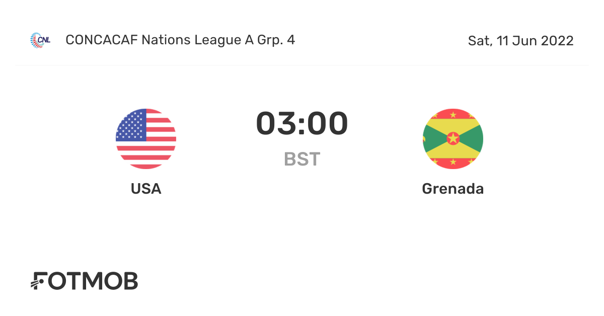 USA vs Grenada live score, predicted lineups and H2H stats.