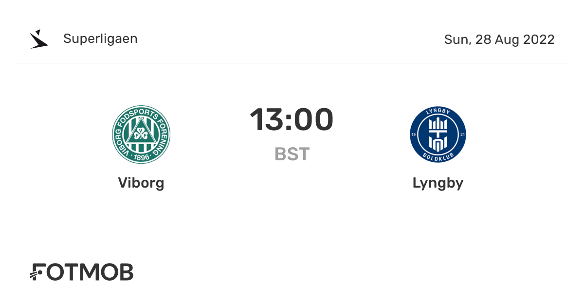 vs Lyngby live score, predicted lineups and H2H stats.