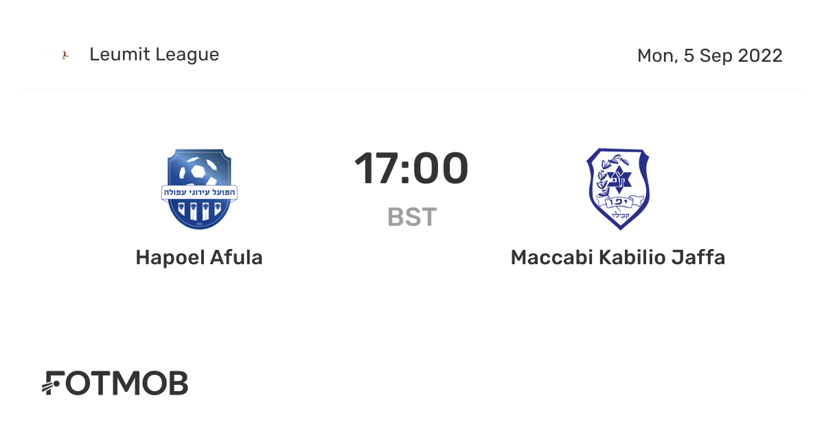 Hapoel Afula vs Maccabi Kabilio Jaffa live score, predicted lineups