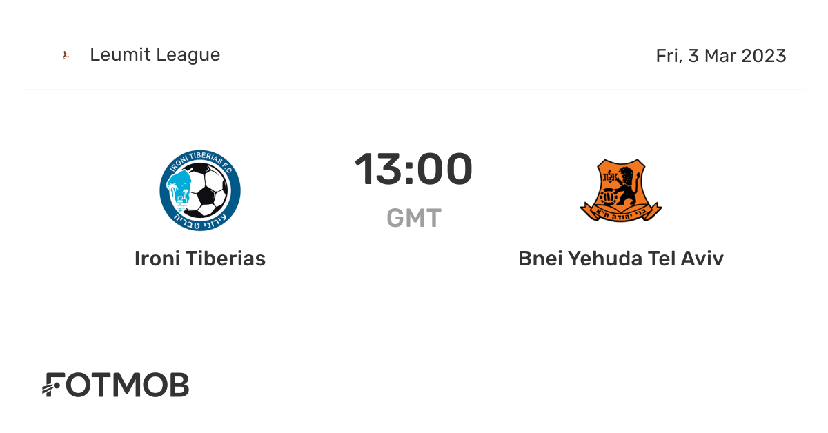 Ironi Tiberias vs Bnei Yehuda Tel Aviv live score, predicted lineups