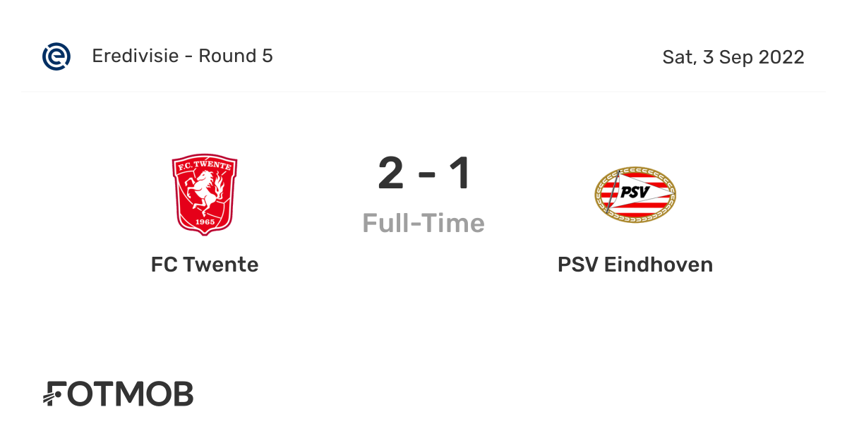 FC Twente vs PSV Eindhoven live score, predicted lineups and H2H stats.