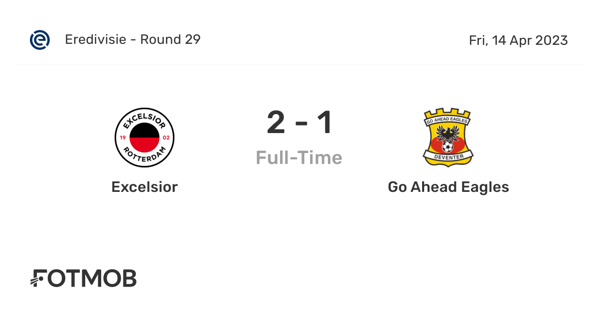 Excelsior vs Go Ahead Eagles live score, predicted lineups and H2H stats.