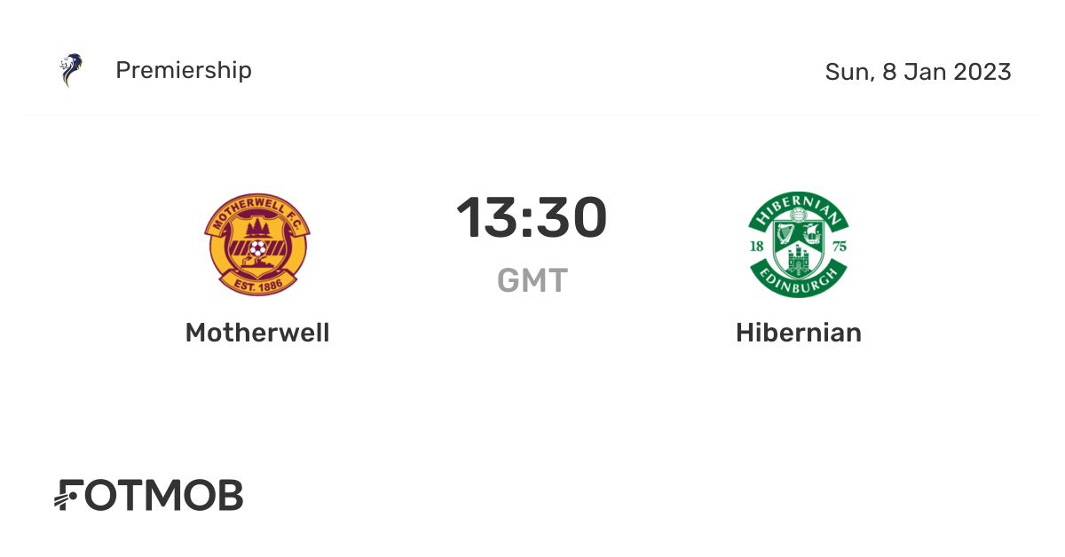 Motherwell vs Hibernian live score, predicted lineups and H2H stats.