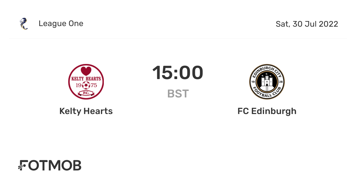 Kelty Hearts vs FC Edinburgh, League One on Sat, Jul 30, 2022, 1400 UTC