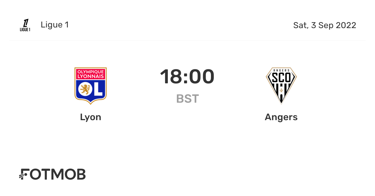 Lyon vs Angers live score, predicted lineups and H2H stats.