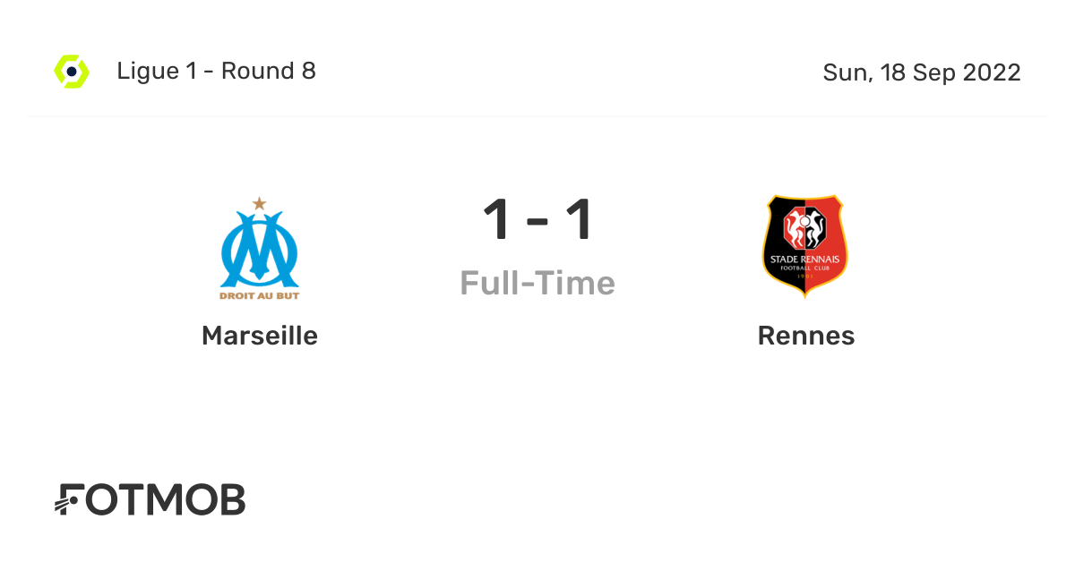 Marseille vs Rennes live score, predicted lineups and H2H stats.
